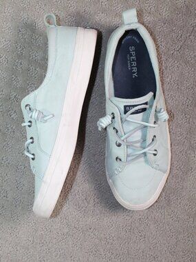 Sperry Top Sider Size 8.5 Mint Green Leather Boat Shoes